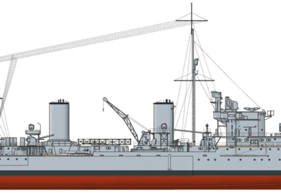 Корабль HMS Penelope [Light Cruiser] (1939) - чертежи, габариты, рисунки